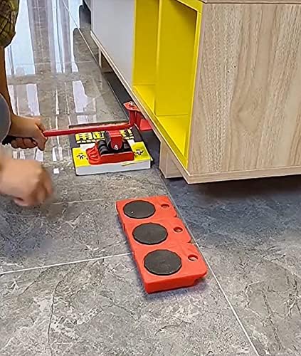 Mr Hercules Furniture Lift Mover Tool Set,Furniture Lifter Tool with Lifting Lever & 4 Wheels,Heavy Furniture Moving Sliders Appliance Rollers Heavy Duty Mover Dolly Sliders Tool Furniture Lifter