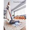 Cordless Vacuum Cleaner, 550W 45Kpa Vacuum Cleaners for Home, Stick Vacuum with Self-Standing, Max 60 Mins, Touch Screen, Vacuum Cleaner with Charging Station for Hard Floor Carpet Car Pet