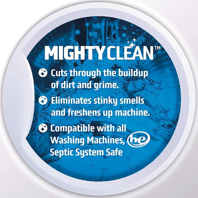 Washing Machine Cleaner Tablets 24 Pack - 1 Year Supply Washer Machine Cleaner Tablets, Septic Safe Washing Machine Cleaning Tablets, Washer Cleaner Tablets, Works with All Washers Including HE