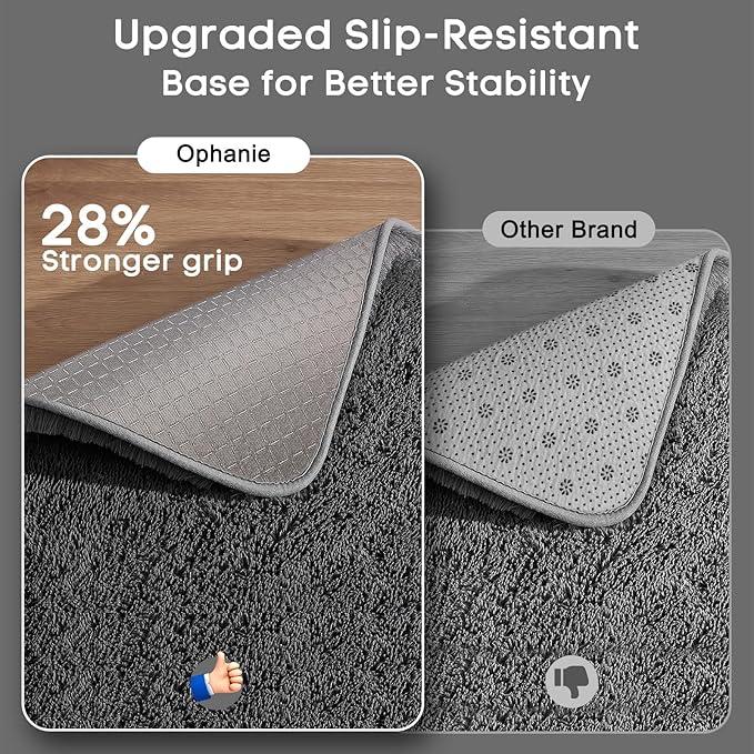 Ophanie Area Rugs for Bedroom Living Room, Grey Fluffy Fuzzy Shag Shaggy Soft Plush Carpet, 4x6 Indoor Floor Gray Rug for Kids Home Dorm Decor Aesthetic
