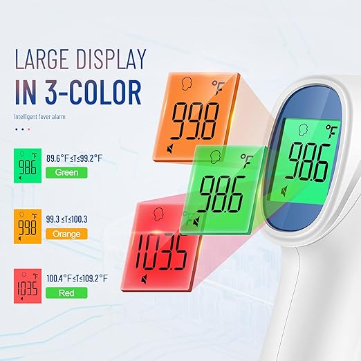 Forehead Thermometer for Adults and Kids, Digital Infrared Thermometer with Fever Alarm, FSA HSA Eligible, Fast Accurate Results, Easy to use