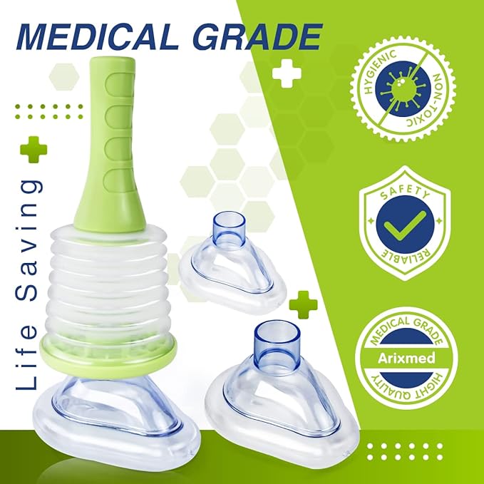 Choking Rescue Device, Portable Airway Suction Device for Children and Adults, First Aid Kit for Kids and Adults - Travel Kit